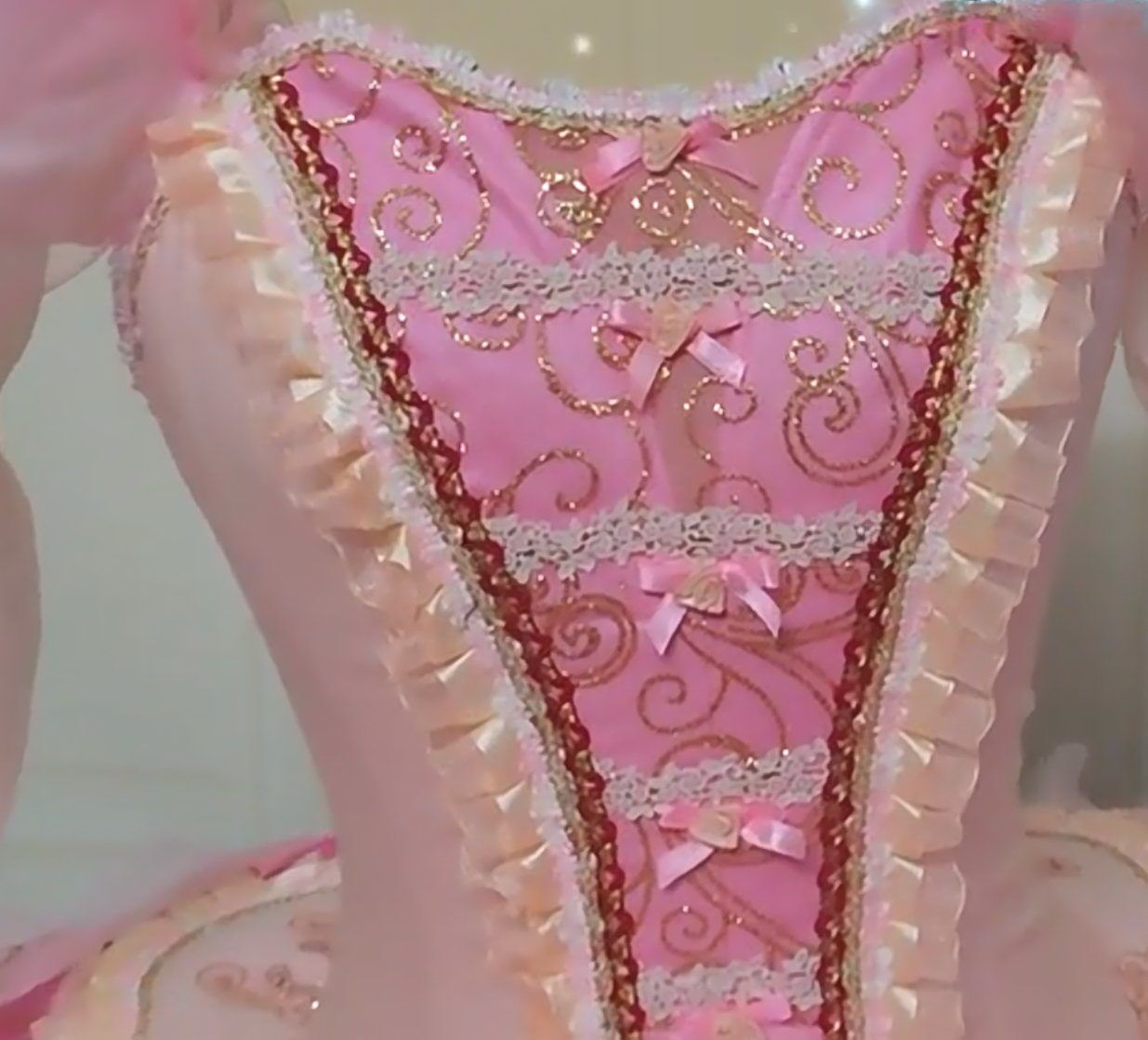 Pink sleeping Beauty tutu with bows